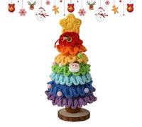 Realistic Christmas Tree | 7-Layer Handmade Crochet Gradient Colorful Tree | Holiday Ornaments for Car Home Tabletop Fireplace Mothers Day Office Indoor