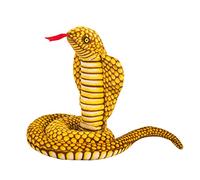 Realistic Cobra Snake Plush Toy Doll 110cm Soft Stuffed Cartoon Animal Figure with Coiled Body and Hooded Neck for Kids Room Decor, Prank Prop, Jungle Zoo or Zodiac Snake Display