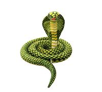 Realistic Cobra Snake Plush Toy Doll 170cm Long Stuffed Cartoon Reptile Animal with Hooded Neck Simulation Coiled Figure for Kids Jungle Theme Room Decor Soft Wildlife Plushie