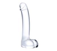 Realistic Curved Glass G-Spot Dildo - 7"