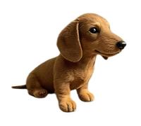Realistic Dachshund Plush Toy with Soft Brown and Black Fur, Handcrafted Details Including Floppy Ears and Expressive Eyes, Perfect for Home Decor and Cuddling brown