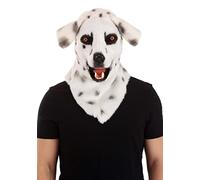Realistic Dalmatian Dog Mask with Moving Jaw - Animal Costume Accessory for Halloween, Parties, and Events