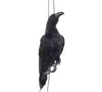 Realistic Dead Crow Decoy Lifesize Extra Black Feathered Crow