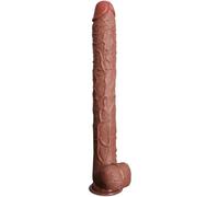 Realistic Dildo 16.9 Inch Super Long Huge Big Anal Dildo with Small Glans, Giant Dildo Strap on Dildo with Strong Suction Cup for Deepest Sex,Penis Thick Large Dildo Sex Toy for Women Men Gay