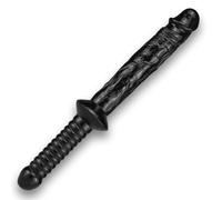 Realistic Dildo Black 30 cm 310 g Made of PVC 18.5 cm Big Dildo end & 11 cm Handle piece Vaginal & Anal for Women & Couples Thick Sex Toy for Double Stimulation Sex Toy FOPS D15-6