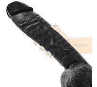 Realistic Dildo Flexible Soft Suction Cups Toy for Women and Couples Beginners in Bedroom (Black, 12.5 Inches)