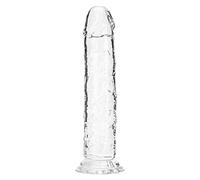 Realistic Dildo, Liquid Silicone Lifelike Giant Penis with Powerful Suction Cups for Hands-Free Play for Vaginal, G Spot, and Anal Play Suitable for Women Men Couples Gay (Transparent, 8.1 inch)