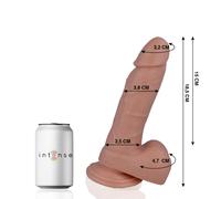 Realistic dildo mr intense 14 18.5 cm with suction cup, Length 300 mm, Width 170 mm, Depth 80 mm, Department Couple, Color Nude