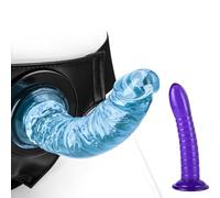Realistic Dildo to Enlarge Prolong,Adult Male Sex Toys Enlarger for Men Couple,3D Realistic Pocket,Strap-On System with Adjustable Belt,Reusable Pump Sleeve Cock Extender (Blue, 8.1 inch)