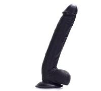 Realistic Dildos Feels Like Skin, Black Dildo with Suction Cup for Hands-Free Play, Body-Safe Material and Adult Sex Toys for Women Lifelike Girth Dildos for Men 10 Inch