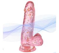 Realistic Dildos Feels Like Skin, Clear Dildo with Suction Cup for Hands-Free Play, Body-Safe Material and Adult Sex Toys for Women (pink, 8.7In*1.8in)