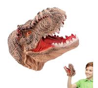 Realistic Dinosaur Hand Puppet - T Rex Soft Rubber Head Toy, Flexible Safe Design Toy, Detailed Texture of Fun Storytelling | Educ Pretend Play Accessory