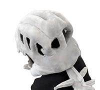 Realistic Dinosaur Skeleton Costume Set, Dinosaur Skull Headpiece and Spine Costume, 3D Plush Dinosaurs Skeleton Costumes Set for Kids Halloween Cosplay