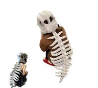 Realistic Dinosaur Skeleton Costume Set: Halloween Dinosaur Fossil Jumpsuit | 3D Plush Costume for Adult, Kids, Halloween, Cosplay Parties (Teens)
