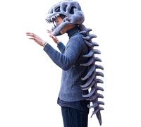 Realistic Dinosaur Skeleton Costume Set, Halloween Dinosaur Fossil Monster Skeleton Mask, Horror Plush Accessory Skeleton Accessories (routine)