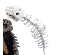 Realistic Dinosaur Skeleton Costume Set - Skull Headwear with Spine Outfit, 3D Bone Design Jumpsuit for Adults Halloween Cosplay | Funny Fancy Dress Costume for Stage Performances Role Play Parties Ho