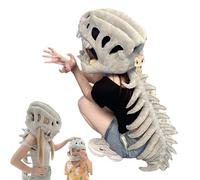 Realistic Dinosaur Skeleton Costume Set, Wearable Skeleton Plushies for Adults and Kids, Dinosaur Skeleton Plush Costume, Plush Dino Outfit with Headpiece and Spine for Fancy Dress Parties (Adult)