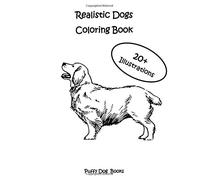 Realistic Dogs Coloring Book: 20+ Illustrations