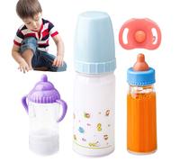 Realistic Doll Bottle - Soft Silicone Nipple with BPA Free Body, Easy Clean Toy for Kids Pretend Play, Educational Nursery Accessories for Dolls