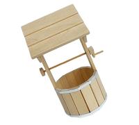 Realistic Dollhouses Accessory Working Well Model with Functional Hand Pumps for 1/12 Miniature Garden Scene Building Miniature Wood Bucket Model