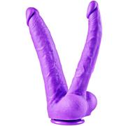 Realistic Double-Ended Huge Dildo - 26cm Silicone Large Dildo, Big Suction Cup,Hands-Free Play, Thick G-Spot Anal Stimulation,XXL Fat Vaginal Anal Plug,Curved Shaft,Suitable for Women and Lesbians