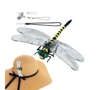 Realistic Dragonfly Clip, Artificial Realistic Dragonfly Pin, 2 Lanyards Included, Large Decorative Dragonflies, 4 Ways to Wear, Fly Repelling Dragonfly Clips Decor Craft for Indoor Outdoor