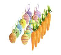 ＡＷＨＡＯ Realistic Eggs And Carrots Easter Ornaments Lovely Reusable Party Supplies for