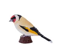Realistic European Goldfinch Bird Figurine, Hand-Painted, 7.3cm, Collectible