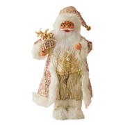 Realistic Fabric Santa Claus Figurine 45cm Traditional Standing Santa Claus Figurine Christmas Table Decorations Santa Claus Statue for Window Table Fireplace Decoration