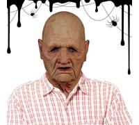 Realistic Face Cover for Old Men, Realistic Face Cover for Old Men | Horror Headpiece Toy | Halloween Theme Party, Creepy Latex