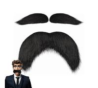 Realistic Fake Beard and Eyebrows, Funny Fake Mustache Kit,Stickers Halloween Beard for Adults, Novelty Mustaches for Halloween, Birthday Parties, Festivals, Themed Events