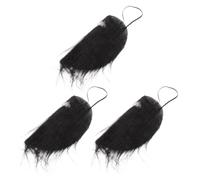 Realistic Fake Beard Black Elastic Band, 3pcs Costume Prop Men's
