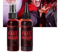 Realistic Fake Blood - 60ml Realistic Fake Halloween Blood,Splatter Safe Liquid Tool Makeup Multi-Purpose Design for Outdoor Teaching Party Movies Photography Cosplay Horror House Stage