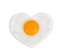 Realistic Fake Food - Heart Shaped Fried Egg Model, Artificial Kitchen Display Prop | Food Toy, Creative Prank Decoration Accessories for Resta