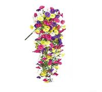 Realistic Fake Ivy Garland Pink 28in Flexible for stem Realistic | Realistic eucalyptus look, bendable stems, 28in length, pink flowers, wedding party decor