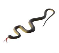 Realistic Fake Rubber Snake Prank Toy 45cm Garden Bird Deterrent Scary Gag Halloween Joke Lifelike Black Reptile with Extended Tongue for Adults Kids Garden Home Decoration