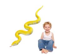 Realistic Fake Snake Toy - Rubber Elastic Python Prank Prop for Halloween, Stress Relief & Education, Lifelike Reptile Figure Gift for Kids Adults (Yellow)
