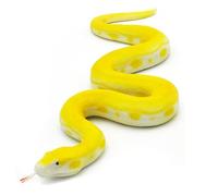 Realistic Fake Snakes,Soft Rubber Snake Figures, Garden Snake Scare Birds & Squirrels, Action Model Snake Figurines, Stress Relief, Halloween Prank Props (Golden Python)
