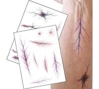 Realistic Fake Veins - 2x A5 Temporary Tattoo Sheets for SFX, Film & Theatre | Varicose, Vein, Illness Makeup FX Transfers
