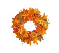 Realistic Fall Maple Leaf Wreath For Halloween Celebrations Party Decorations Wall Decor For Thanksgiving Celebration Thanksgiving Wreath