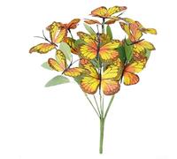 Realistic Faux Butterfly Stems with Greenery for Event Styling Baby Shower Bridal Shower Photo Booth Backdrop Decoration (Style B)