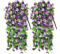 Realistic Faux Daisy Hanging Basket for Creating Vertical Gardens or Framing Doorways with Minimal Effort and No Water Requirements (A)