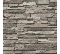 REALISTIC FAUX GREY BRICK DRY STONE WALL FEATURE WALLPAPER A.S.CREATION 95833-1
