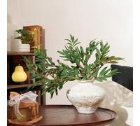 Realistic Faux Olive Branch Stems 6 Pack 24" for Vase - Artificial Olive Stems for Christmas Decor - Faux Mediterranean Greenery & Citrus Decor for Weddings, Peace Dove Ornaments (6 Olive Branches)
