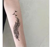 Realistic Feather Swallow Herb Stickers For Collarbone, Waist, And Abdomen; Long-lasting 2 Weeks; Fake Tattoos