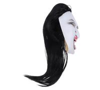 Realistic Female Halloween Horror Mask with Long Hair Wig for Adult | Build, Fit Latex Plastic Easy Wearability, Universal Theatrical Performances and Haunted Attractions