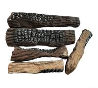 Realistic Firewood Logs 5-Piece Set Decorative Heat Resistant Wood for Gas Bio-Ethanol Fireplace