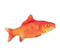 Realistic Flippin' Fish Toy - Orange - Plush Wagging Interactive Pets Chewing Biting Kicking Pillow Fish for Cat Kitten Funny - Teeth Cleaning Toys For Pet - Pillow Chew Bite Kick Supplies for Cat