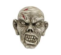 Realistic Floating Zombie Head Halloween Decor - Glow in the Dark Resin Skull Wall Prop for Haunted Houses, Outdoor Yard Scare, Horror Party Decoration (21cm, Includes Adhesive Foam Tape)
