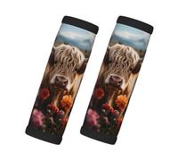 Realistic Flower Cow Luggage Handle Wraps for Suitcase, Soft Luggage Handle Covers, Luggage Tags Identifiers for Suitcases, Travel Luggage Accessories Essentials for Flying